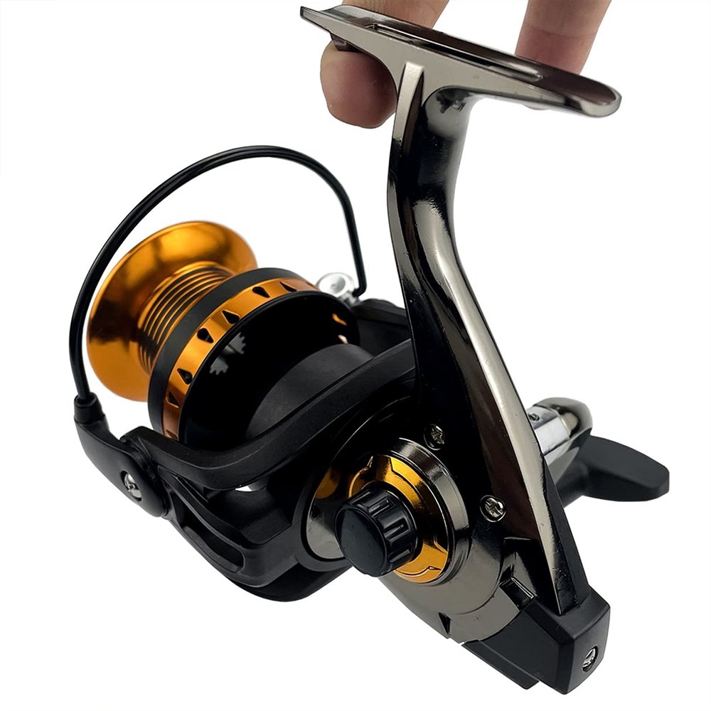 HNGM Fishing reel Salt Water Spinning Wheel 13 Bearing 5.2:1 Gear Ratio Cast Cast Trolling 12KG Maximum Resistance (Spool Capacity : 6000 Series)