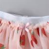 Yiqinyuan Girls'short Skirts Children's Clothing Girls' Strawberry Pattern Three-Layer Mesh Princess Dress Tutu Skirt Pink 4-5T view 2