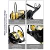 HNGM Fishing reel Metal Fishing Reel DW2000-7000 Rotating Fishing Reel 5.2:1 High Speed 8kg Maximum Resistance 12 + 1BB Salt Water Fishing Reel (Spool Capacity : 4000 Series) view 4