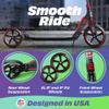 Skidee Kick Scooter for Kids Ages 6-12 - Large Sturdy Wheels, Anti-Shock Suspension with Adjustable Handlebar Up to 41" High - Foldable, Lighweight Scooters for Kids, Teens & Adult, Max Load 220 Lbs view 2