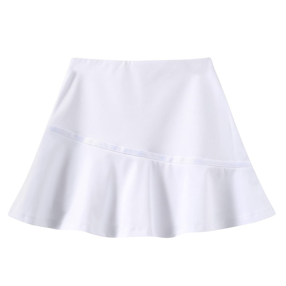 GRANDWISH Girls Sport Skort, Girls Athletic Performance Skort for Golf, Tennis, Running, White 10
