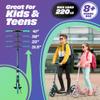 Skidee Kick Scooter for Kids Ages 6-12 - Large Sturdy Wheels, Anti-Shock Suspension with Adjustable Handlebar Up to 41" High - Foldable, Lighweight Scooters for Kids, Teens & Adult, Max Load 220 Lbs view 3