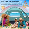 WhiteFang Beach Tent Anti-UV Portable Sun Shade Shelter for 3 Person, Extendable Floor with 3 Ventilating Mesh Windows Plus Carrying Bag, Stakes and Guy Lines (Beach Glass) view 3
