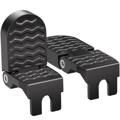 TOBWOLF 2PCS 10MM U Slot Bike Rear Pedals, Aluminium Alloy Bicycle Foot Pegs, Non-Slip Bicycle Foot Pegs for Passenger, Folding Rear Bicycle Footrest Pedals for E-Bike, Mountain Bike, Folding Bicycle