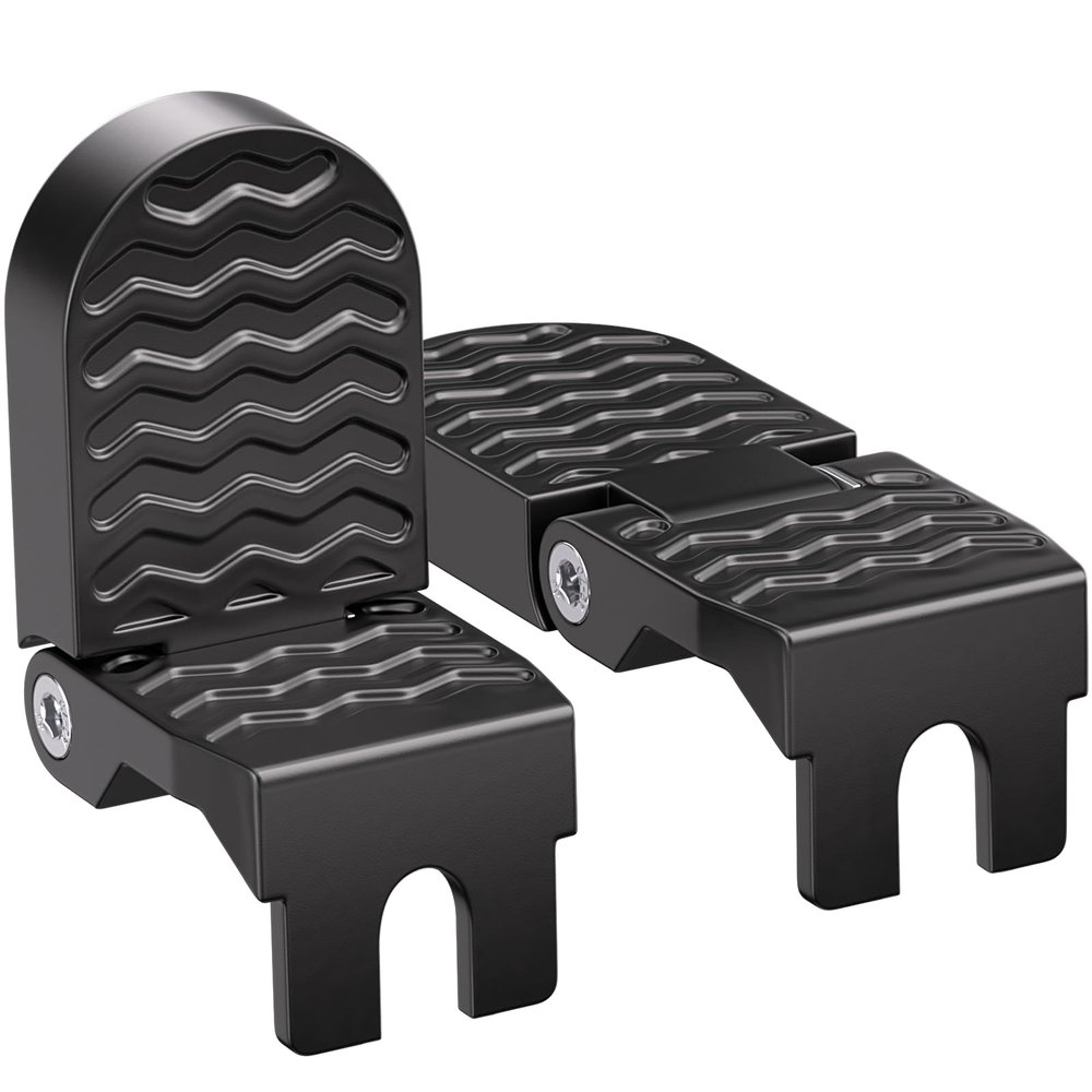 TOBWOLF 2PCS 10MM U Slot Bike Rear Pedals, Aluminium Alloy Bicycle Foot Pegs, Non-Slip Bicycle Foot Pegs for Passenger, Folding Rear Bicycle Footrest Pedals for E-Bike, Mountain Bike, Folding Bicycle
