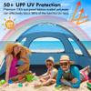 WhiteFang Beach Tent Anti-UV Portable Sun Shade Shelter for 3 Person, Extendable Floor with 3 Ventilating Mesh Windows Plus Carrying Bag, Stakes and Guy Lines (Blue) view 3