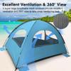 WhiteFang Beach Tent Anti-UV Portable Sun Shade Shelter for 3 Person, Extendable Floor with 3 Ventilating Mesh Windows Plus Carrying Bag, Stakes and Guy Lines (Blue) view 4