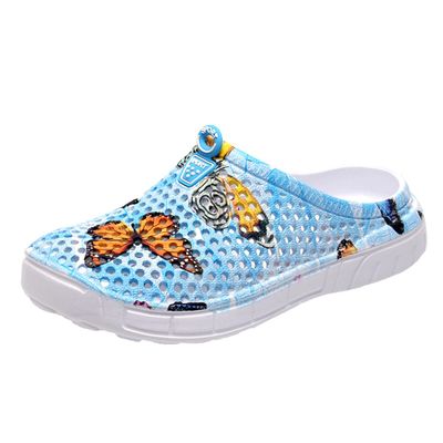 ILINXUAN Womens Gardening Clogs Non-Slip Hole Breathable Lightweight Slippers Summer Beach Bathroom Sandals Indoor Outdoor Shoes Slip On Blue 41