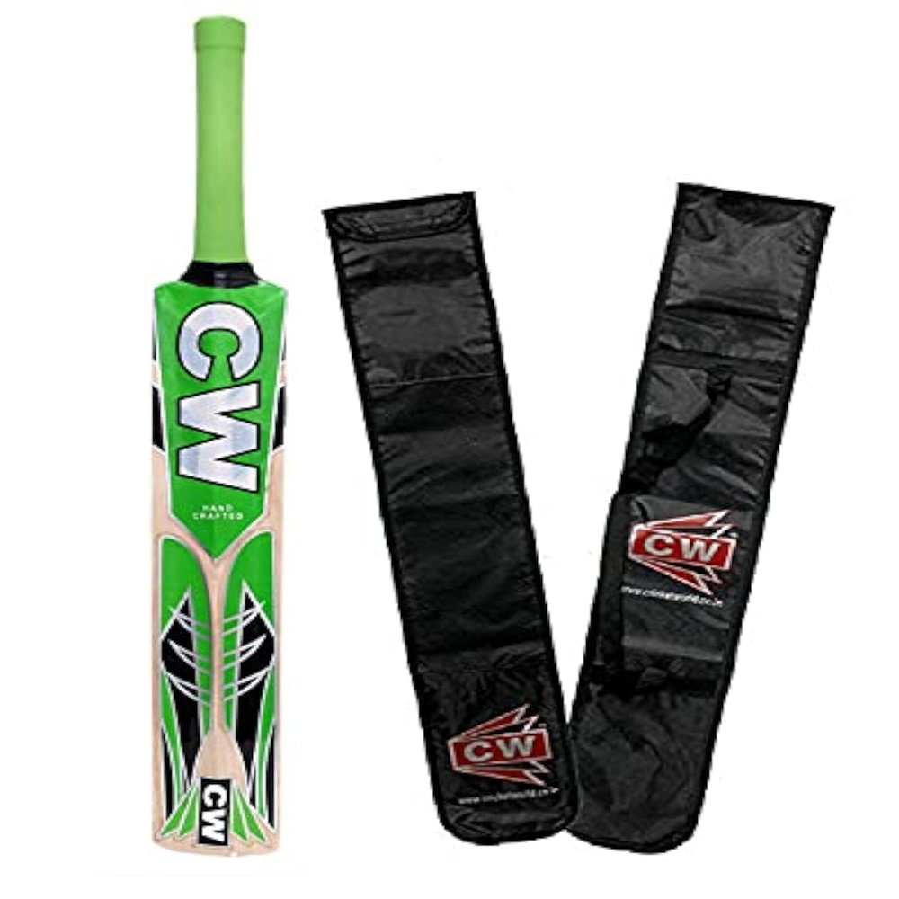 CW League 20-20 Kashmir Willow Cricket Bat Unisex Junior Size 3 - Full Size Bat Short Handle
