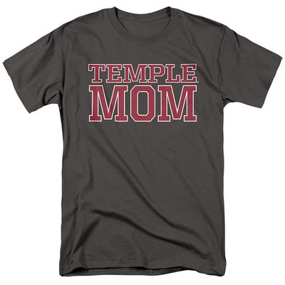 Temple University Official Mom Unisex Adult T-Shirt, Charcoal, 5X-Large