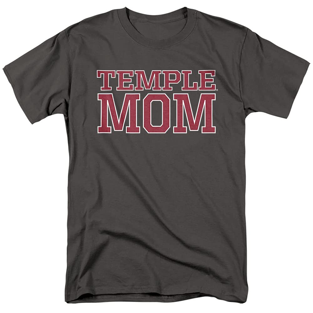 Temple University Official Mom Unisex Adult T-Shirt, Charcoal, 5X-Large