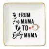 Topthink From Fur Mama to Baby Mama - Pregnancy Announcement Gift - Ceramic Jewelry Holder Ring Dish Trinket Tray for New Mom view 1