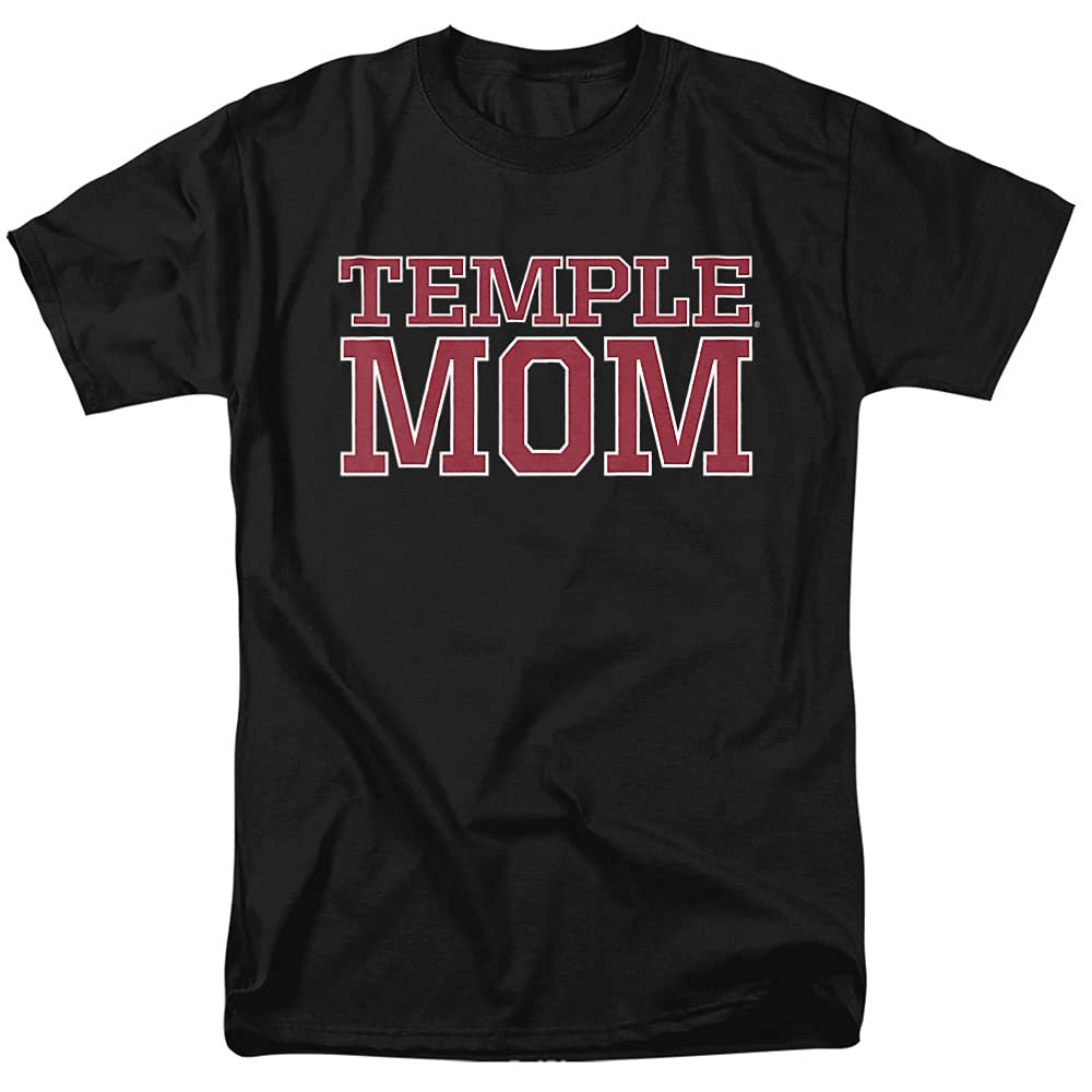 Temple University Official Mom Unisex Adult T-Shirt, Black, 5X-Large