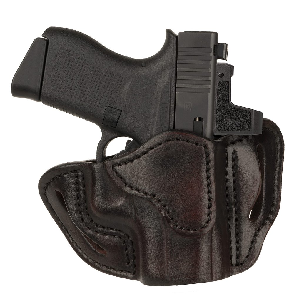 1791 Gunleather G43 Optic Ready Holster, OWB CCW G43 Leather Gun Holster for Belts. Compatible/Replacement for Glock 43, Ruger LC9, SR22, SR1911, Sig P238, P365 and Kimber Micro Signature Brown