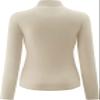 Kindcall Womens Slim Fitted Mock Turtleneck Tops Long Sleeve Lightweight Base Layer Shirts (Beige1, Large) view 2