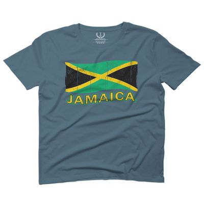 0052. Carribean Outfit Jamaica Jamaican National Country Flag for Men T Shirt (Indigo 2X-Large)