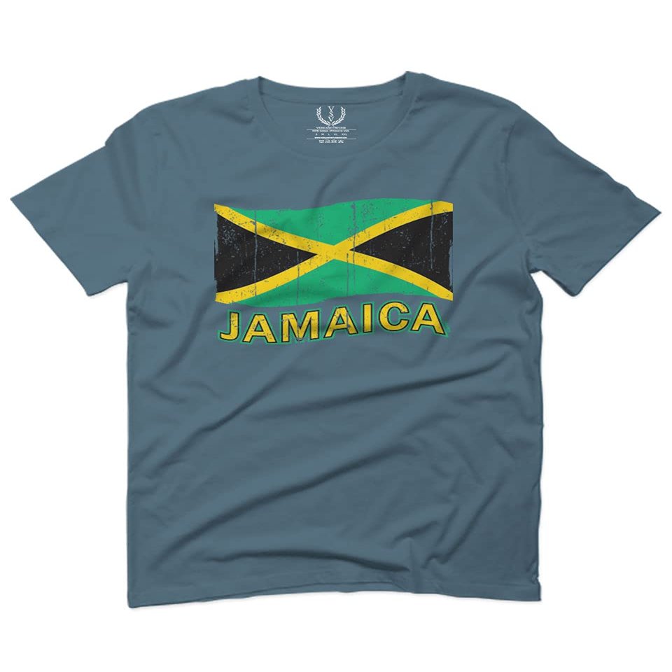 0052. Carribean Outfit Jamaica Jamaican National Country Flag for Men T Shirt (Indigo 2X-Large)