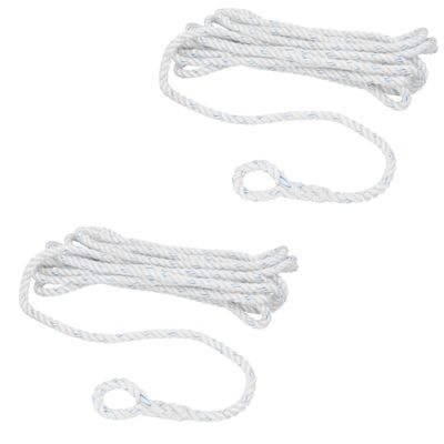2 Pack Spliced Polyester Mooring Line 16mm x 10m Boat Dock Line Rope Warp