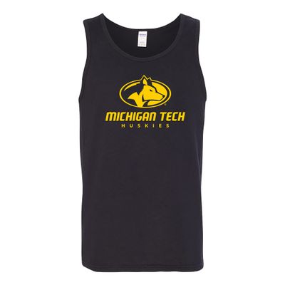 UGP Campus Apparel AT02 - Michigan Tech Huskies Primary Logo Tank TOP - X-Large - Black