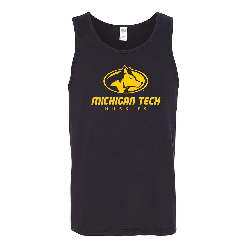 UGP Campus Apparel AT02 - Michigan Tech Huskies Primary Logo Tank TOP - X-Large - Black