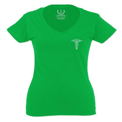 0066. Mother Gift I'm a Nurse RN Nurse Registered for Women V Neck Fitted T Shirt (Irish Green Medium)