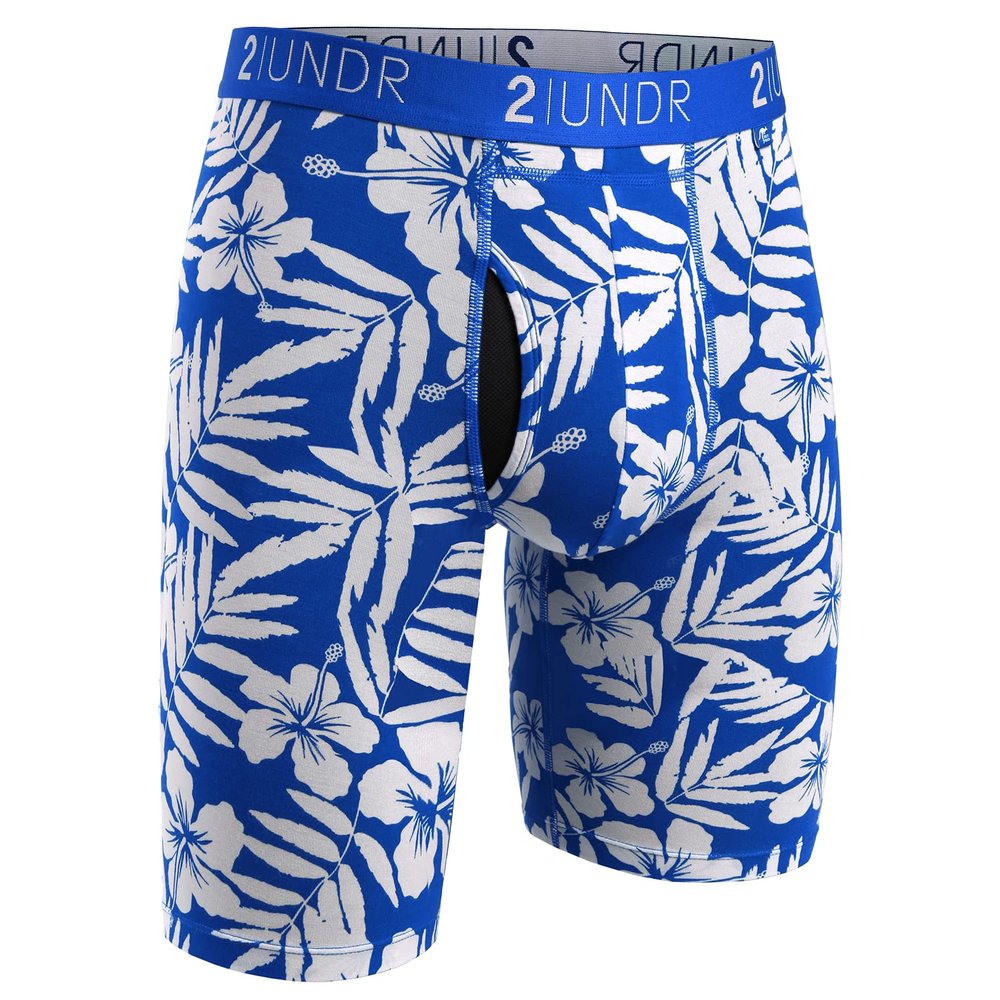 2UNDR Mens Swing Shift 9" Boxer Long Leg Underwear Limited Edition Colors (Maui, Small)