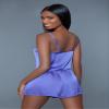 Be Wicked Callie Neon Satin Short Set Purple/Neon Yellow Medium view 2