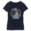 Star Wars Vintage Victory Girl's Solid Crew Tee, Navy Blue, X-Small view 1
