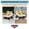 Sure-Grip Boardwalk Unisex Outdoor Roller Skates Material of Leather, Rubber, Suede & Aluminum Trucks | Comfortable, Extra Long Laces - Suitable for Beginners (Tan, Mens 6 / Womens 7) view 3