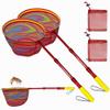 DaddyGoFish Kids Fishing Net - Extendable Telescopic Landing Net for Boy Girl Children Catching Small Fish Crab Shrimp Minnow Dragonfly Beach Pier Lake River Ocean (Style 1 (2 Pack, Red + Red)) view 1