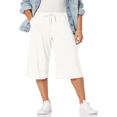 Star Vixen Women's Petite Patch Pocket Cropped Pants, Ivory, PS