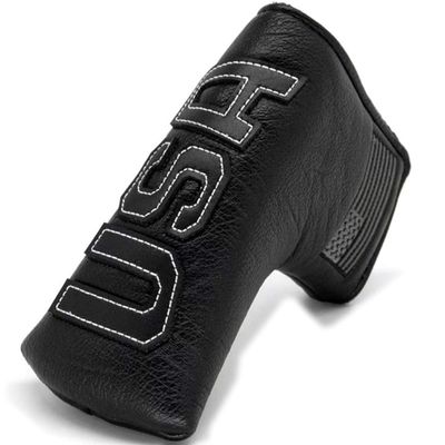 Barudan Golf Black Putter Headcover Covers Cover Putters Magnetic USA Flag Blade Putter Headcovers with Magnet (Black-White Stitching-Upgrade)