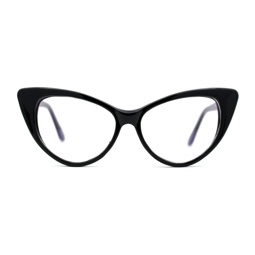 SA106 Classic Gothic True Cat Eye Frame Blue Light Filtering Computer Glasses Black