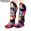 Spall Pro US Muay Thai Guards Shin Guards for Kickboxing Martial Arts BJJ Boxing Sparring with MMA Foot Protector Scary Blue view 2