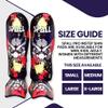 Spall Pro US Muay Thai Guards Shin Guards for Kickboxing Martial Arts BJJ Boxing Sparring with MMA Foot Protector Scary Blue view 3