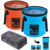 AUTODECO 2 Pack Collapsible Bucket 5 Gallon Container Folding Water Bucket Portable Wash Basin for Outdoor Travelling Camping Fishing Gardening Car Washing Blue and Orange 20L view 1