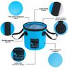 AUTODECO 2 Pack Collapsible Bucket 5 Gallon Container Folding Water Bucket Portable Wash Basin for Outdoor Travelling Camping Fishing Gardening Car Washing Blue and Orange 20L view 2