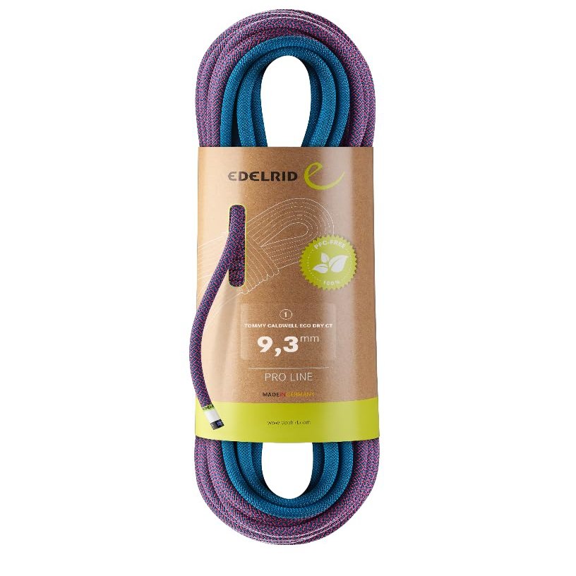 EDELRID Tommy Caldwell Eco Dry ColorTec 9.3mm - Pink/Turquoise 70m