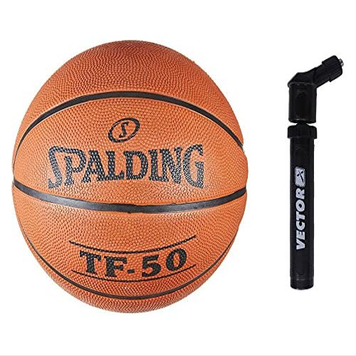 Spalding TF-50 Grain Basketball Juniors Youth Size 5 with Air Inflating Pump