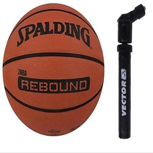 Spalding NBA Rebound Basketball Ball Indoor Outdoor Playing Ball Size 6 + Pump