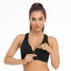Women's Zip Front Sports Bra - Wireless, Padded, Surgical Zip Up Racerback Yoga Bra for Workout & Fitness - Low Impact 3 Pack (X-Large, 3 Pack(Black+Grey+Light Purple)) view 2