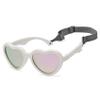 Hycredi Heart Shaped Baby Sunglasses - with Strap Adjustable Polarized Shades for Newborn Infant Age 0-24 Months - (White/Silver Mirrored view 1