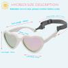 Hycredi Heart Shaped Baby Sunglasses - with Strap Adjustable Polarized Shades for Newborn Infant Age 0-24 Months - (White/Silver Mirrored view 3