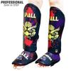 Spall Pro US Muay Thai Guards Shin Guards for Kickboxing Martial Arts BJJ Boxing Sparring with MMA Foot Protector Scary Green - Medium view 2