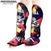 Spall Pro US Muay Thai Guards Shin Guards for Kickboxing Martial Arts BJJ Boxing Sparring with MMA Foot Protector (Medium, Scary Blue) view 2
