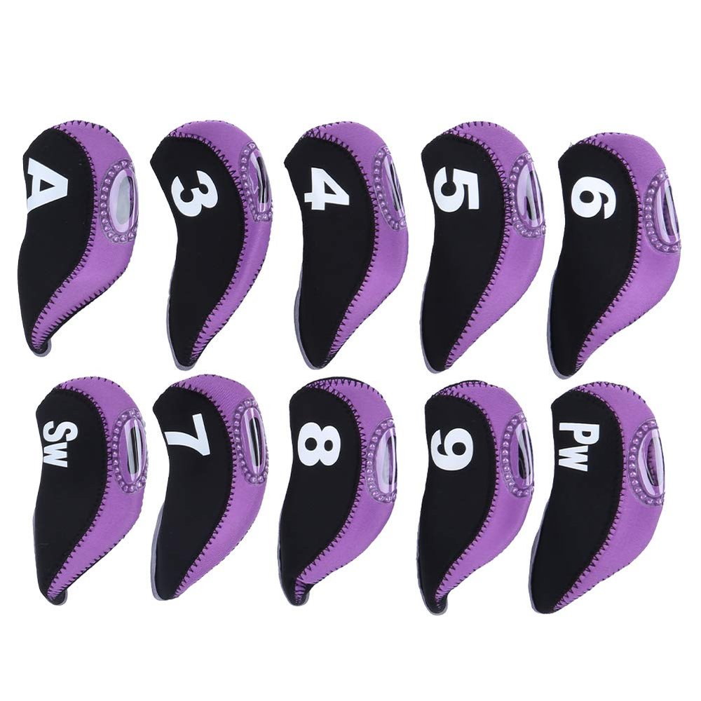 10Pcs Iron Cover Set, Sleeve Number Protective Headcover Fit Most Brand Clubs 