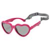 Hycredi Baby Heart Shaped Sunglasses - with Strap Adjustable Polarized Shades for Newborn Infant Age 0-24 Months - (Wine Red/Gray) view 1