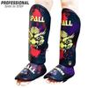 Spall Pro US Muay Thai Guards Shin Guards for Kickboxing Martial Arts BJJ Boxing Sparring with MMA Foot Protector Scary Green view 2
