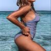 CUPSHE Women's One Piece Swimsuit Tummy Control V Neck Two Piece Bathing Suits, Purple, L view 3