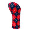 Women's Blue & Red Argyle Driver 460cc Club Headcover Handmade by BeeJos view 2